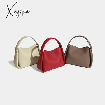 Soft Cigarette Box Bag Women’s Summer New Niche Luxury Sense Hand-Held Bucket Leather Red Crossbody